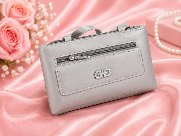 Grey_Pu_Leather_Structured_Top_Handle_Handbag_For_Women