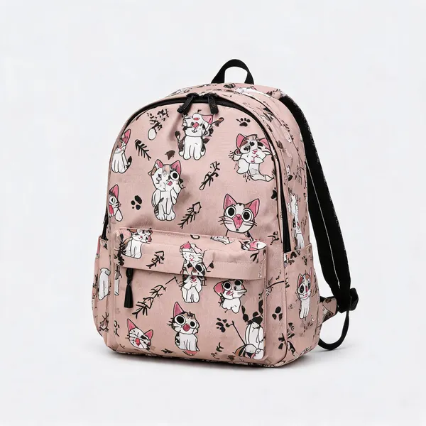 Pink_Polyester_Animal_Print_Backpack_For_Women