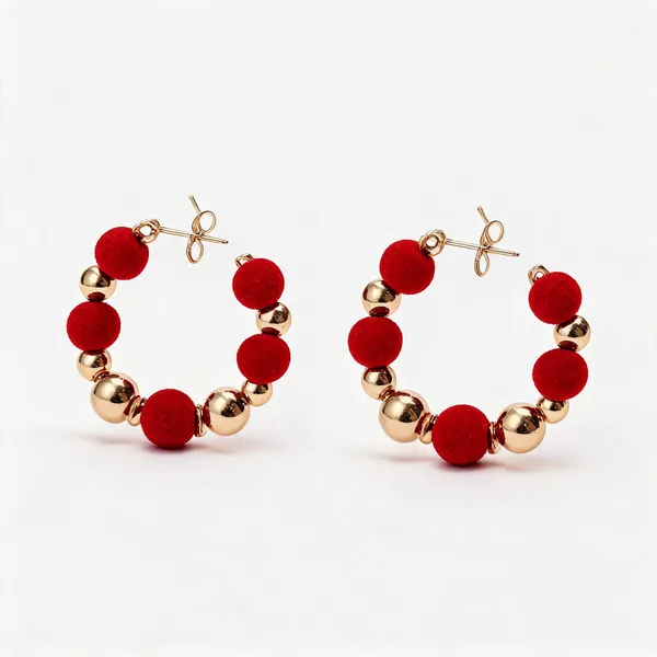 Red_Alloy_Beaded_Open_Hoop_Earrings_For_Women_Pack_Of_2
