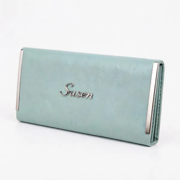 Mint_Green_Pu_Leather_Multi_Compartment_Zip_Wallet_For_Women