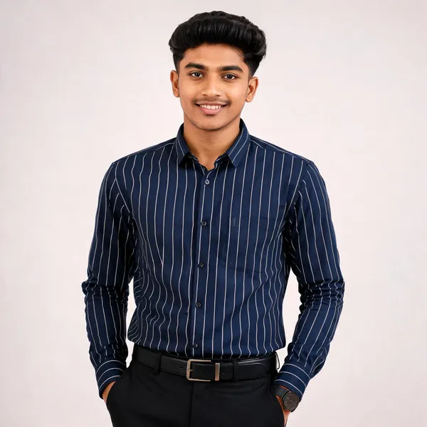 Blue_Cotton_Regular_Fit_Striped_Shirt_For_Men