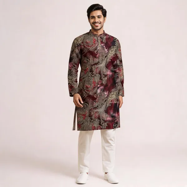 Multicolor_Poly_Cotton_Straight_Printed_Kurta_Pajama_Set