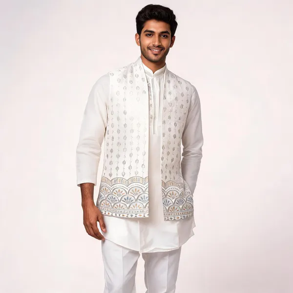 White_Malai_Satin_Straight_Embroidered_Kurta_Pajama_Waistcoat