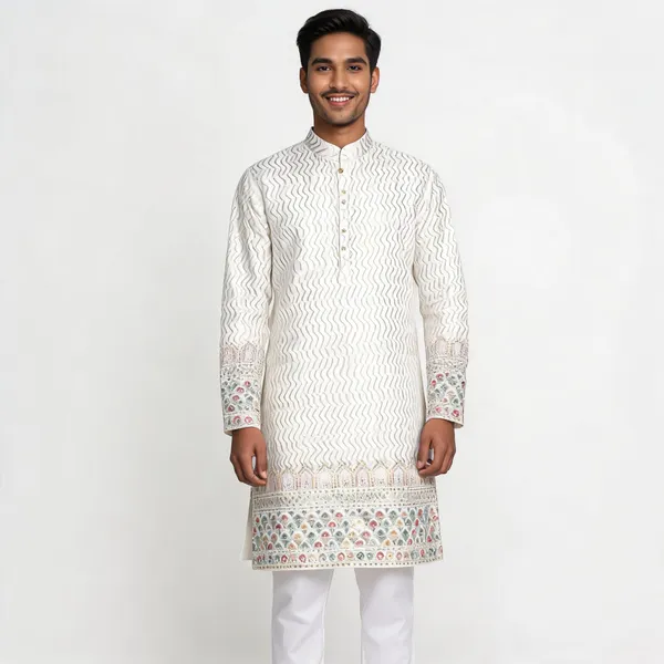 White_Malai_Satin_Embroidered_Straight_Kurta_Pajama_Set
