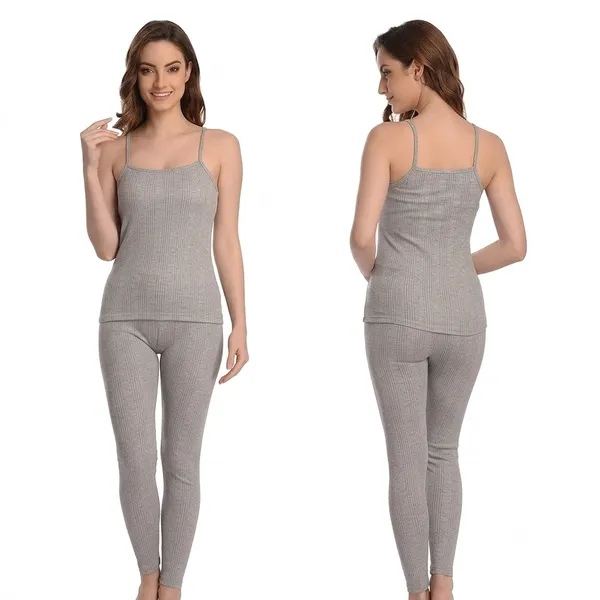 Grey_Polycotton_Slim_Fit_Thermal_Set_For_Women