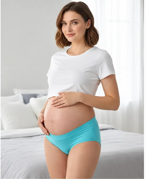 Blue_Maroon_Cotton_Lycra_Low_Waist_Maternity_Panty_For_Women_Pack_Of_2