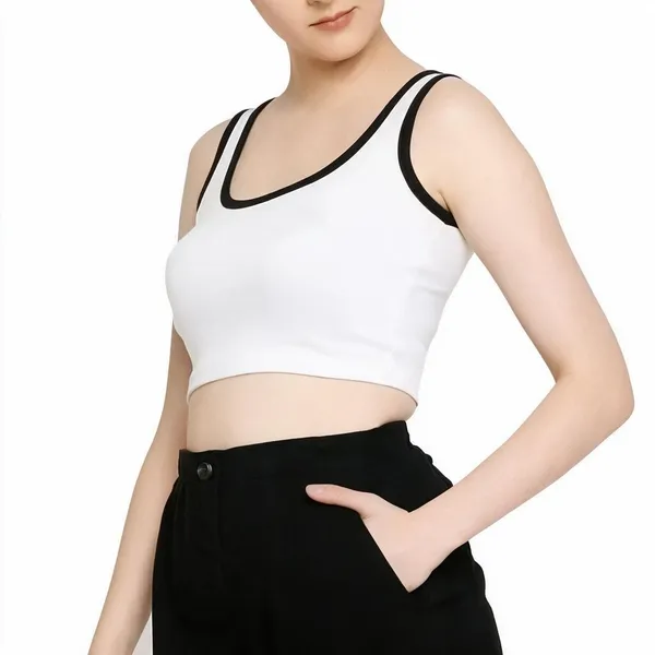 White_Ribbed_Cotton_Slim_Fit_Crop_Tank_Top_For_Women