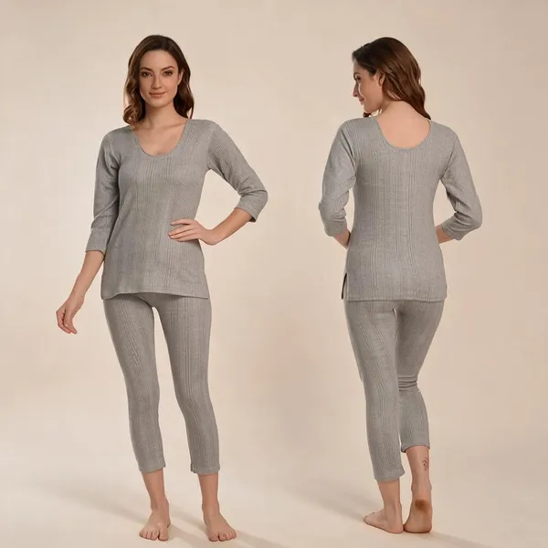Grey_Polycotton_Slim_Fit_Thermal_Set_For_Women