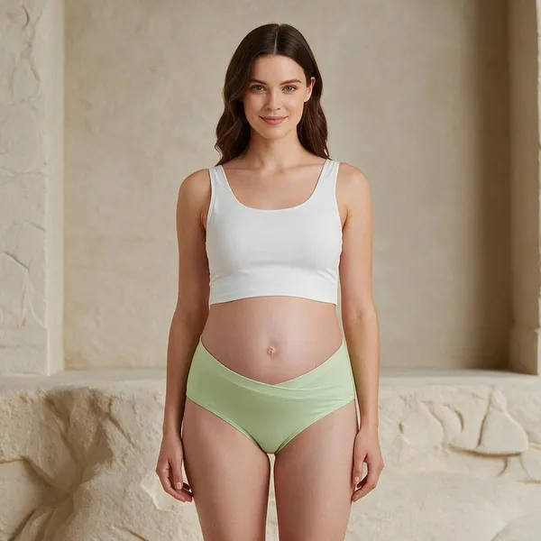 Green_Cotton_Low_Waist_Maternity_Panty_For_Women_Pack_Of_2