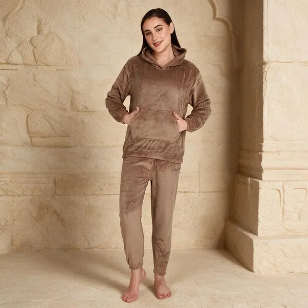 Brown_Wool_Relaxed_Fit_Hoodie_And_Jogger_Set_For_Women