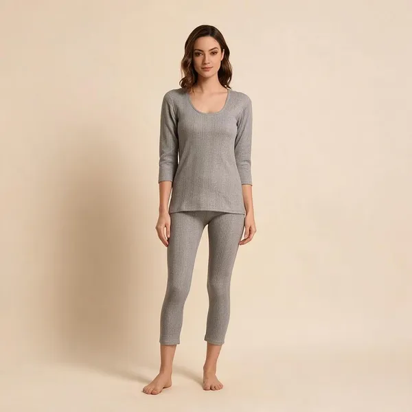 Grey_Ribbed_Cotton_Quilted_Thermal_Set_For_Women