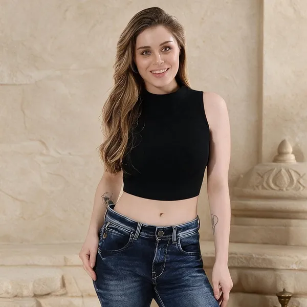 Black_Ribbed_Cotton_Slim_Fit_Crop_Tank_Top_For_Women