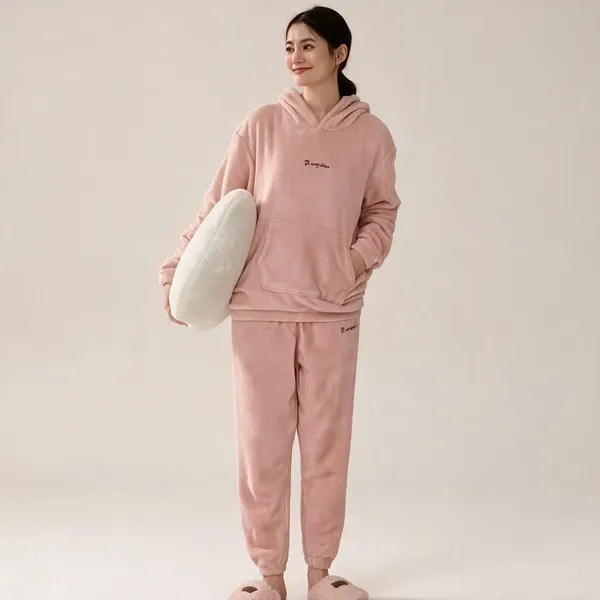 Pink_Wool_Relaxed_Fit_Hoodie_And_Jogger_Set_For_Women