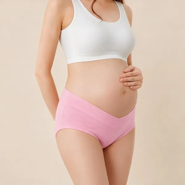 Pink_Blue_Green_Cotton_Mid_Waist_Maternity_Panty_For_Women_Pack_Of_3