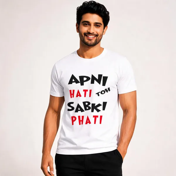 White_Bio_Wash_Cotton_Graphic_Crew_Neck_T-Shirt_For_Men