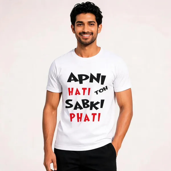 White_Bio_Wash_Cotton_Graphic_Crew_Neck_T-Shirt_For_Men