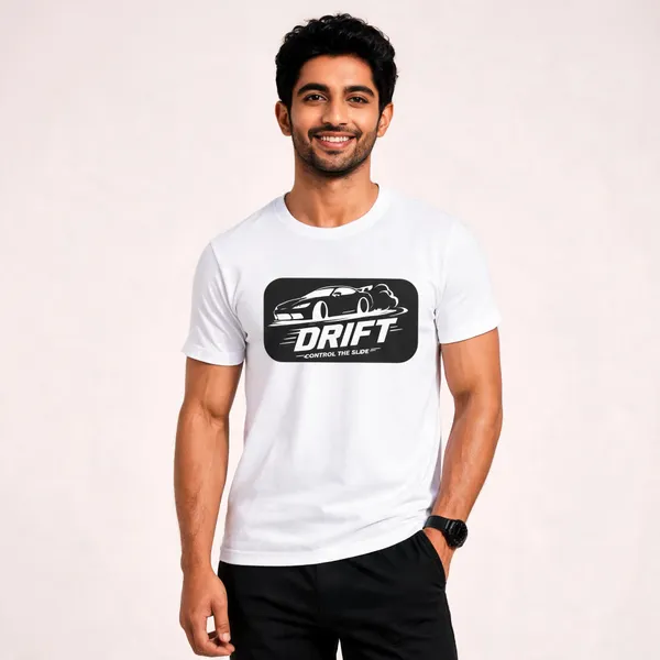 White_Bio_Wash_Cotton_Regular_Fit_Drift_Graphic_T-Shirt_For_Men