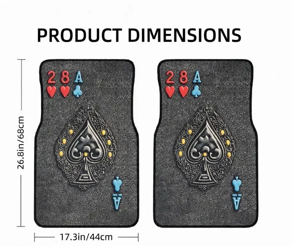 Polyester_Anti-Slip_Rubber_Black_Spade_Print_Car_Floor_Mat_Pack_Of_2