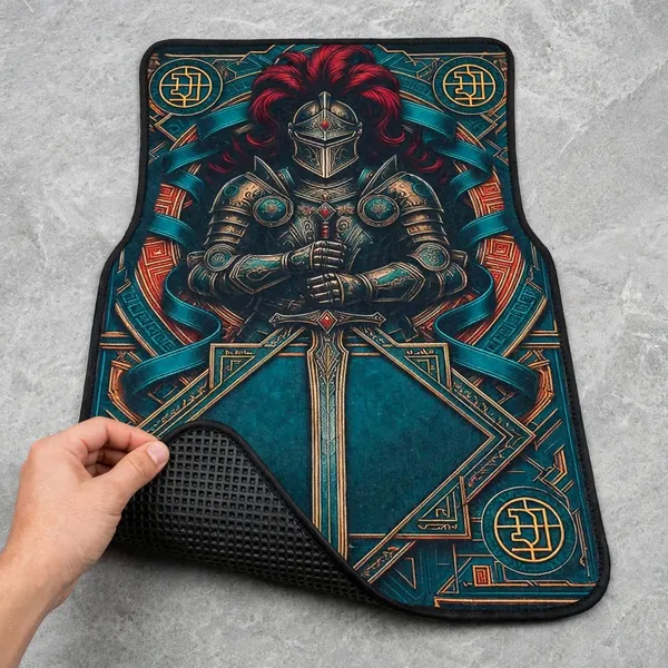 Polyester_Anti-Slip_Rubber_Multicolor_Knight_Print_Car_Floor_Mat_Pack_Of_4