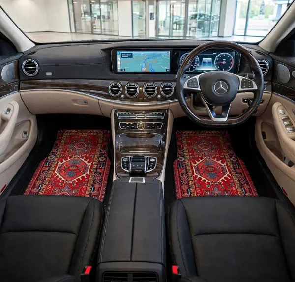 Polyester_Anti-Slip_Rubber_Red_Persian_Pattern_Car_Floor_Mat_Pack_Of_4