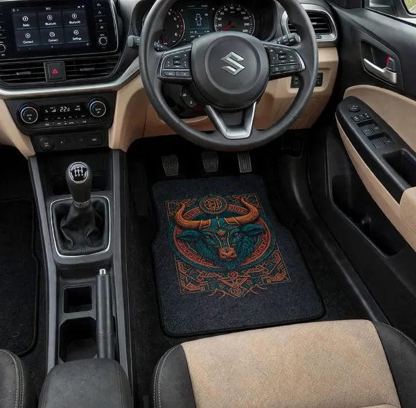 Polyester_Anti-Slip_Rubber_Blue_Black_Printed_Car_Floor_Mat_Pack_Of_2