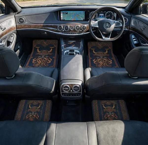 Polyester_Anti-Slip_Rubber_Printed_Black_Car_Floor_Mat_Set_Of_4