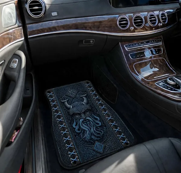 Polyester_Anti-Slip_Rubber_Black_Viking_Print_Car_Floor_Mat_Pack_Of_4