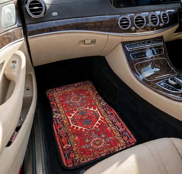 Polyester_Anti-Slip_Rubber_Red_Persian_Pattern_Car_Floor_Mat_Pack_Of_4