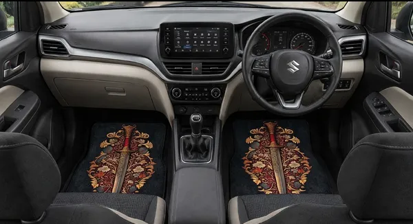 Polyester_Anti-Slip_Rubber_Black_Decorative_Print_Car_Floor_Mat_Pack_Of_2