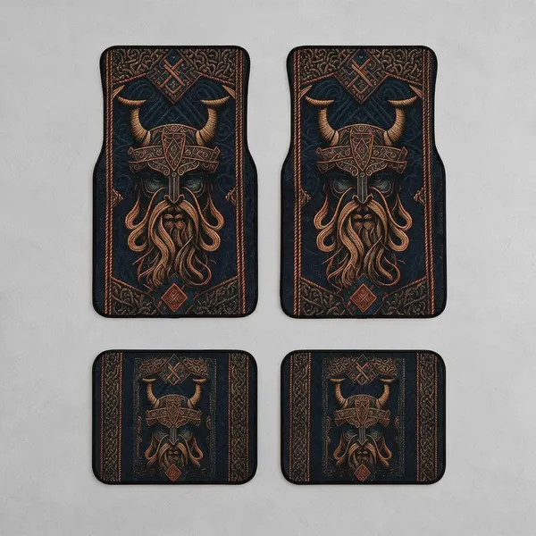 Polyester_Anti-Slip_Rubber_Printed_Black_Car_Floor_Mat_Set_Of_4