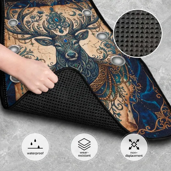 Polyester_Anti-Slip_Rubber_Multicolor_Deer_Print_Car_Floor_Mat_Pack_Of_2