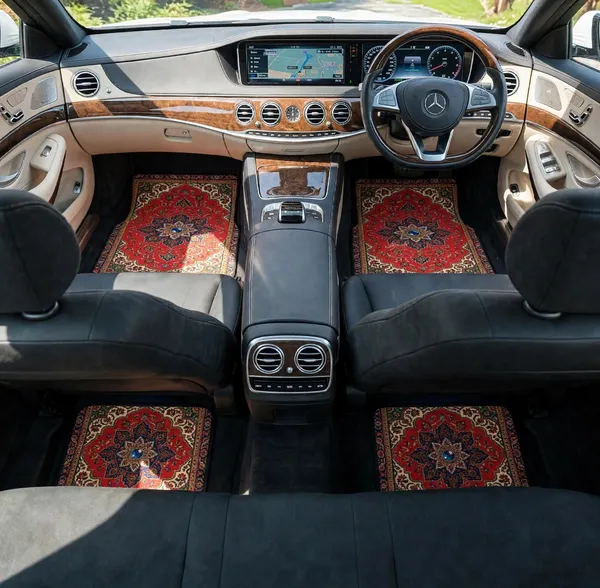Polyester_Anti-Slip_Rubber_Persian_Print_Red_Car_Floor_Mat_Set_Of_4