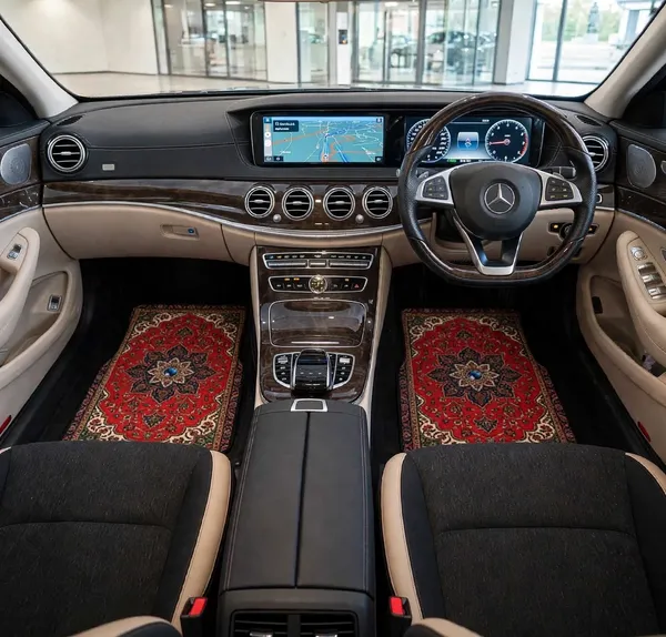 Polyester_Anti-Slip_Rubber_Persian_Print_Red_Car_Floor_Mat_Set_Of_4