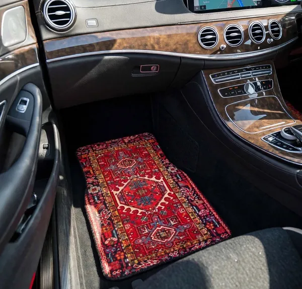 Polyester_Anti-Slip_Rubber_Red_Persian_Pattern_Car_Floor_Mat_Pack_Of_4