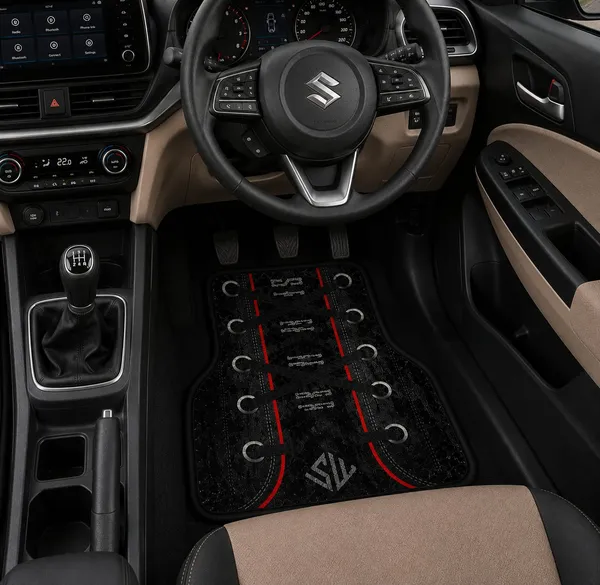 Polyester_Anti-Slip_Rubber_Black_Red_Trim_Car_Floor_Mat_Pack_Of_2