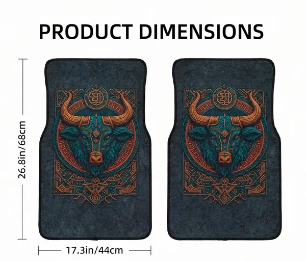 Polyester_Anti-Slip_Rubber_Blue_Black_Printed_Car_Floor_Mat_Pack_Of_2