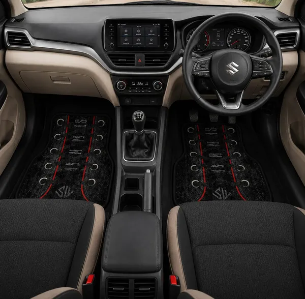 Polyester_Anti-Slip_Rubber_Black_Red_Trim_Car_Floor_Mat_Pack_Of_2