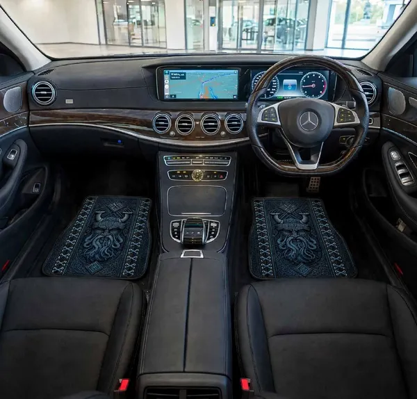 Polyester_Anti-Slip_Rubber_Black_Viking_Print_Car_Floor_Mat_Pack_Of_4