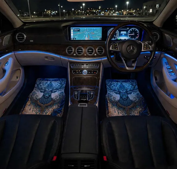 Polyester_Anti-Slip_Rubber_Multicolor_Deer_Print_Car_Floor_Mat_Pack_Of_4
