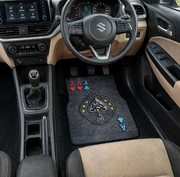 Polyester_Anti-Slip_Rubber_Black_Spade_Print_Car_Floor_Mat_Pack_Of_2