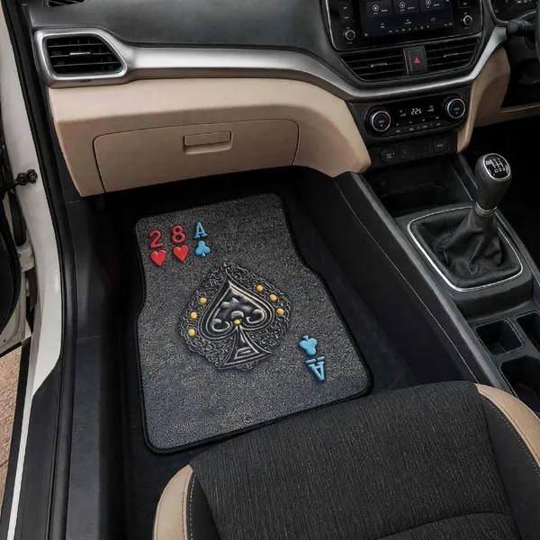 Polyester_Anti-Slip_Rubber_Black_Spade_Print_Car_Floor_Mat_Pack_Of_2