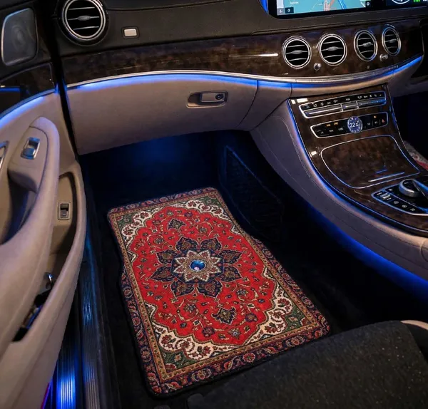 Polyester_Anti-Slip_Rubber_Persian_Print_Red_Car_Floor_Mat_Set_Of_4