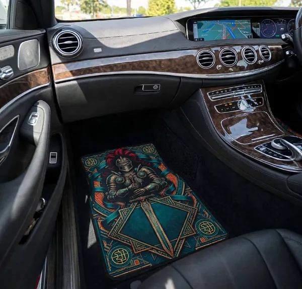 Polyester_Anti-Slip_Rubber_Multicolor_Knight_Print_Car_Floor_Mat_Pack_Of_4