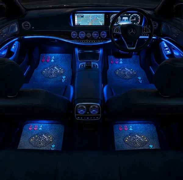 Polyester_Anti-Slip_Rubber_Black_Playing_Card_Print_Car_Floor_Mat_Pack_Of_4