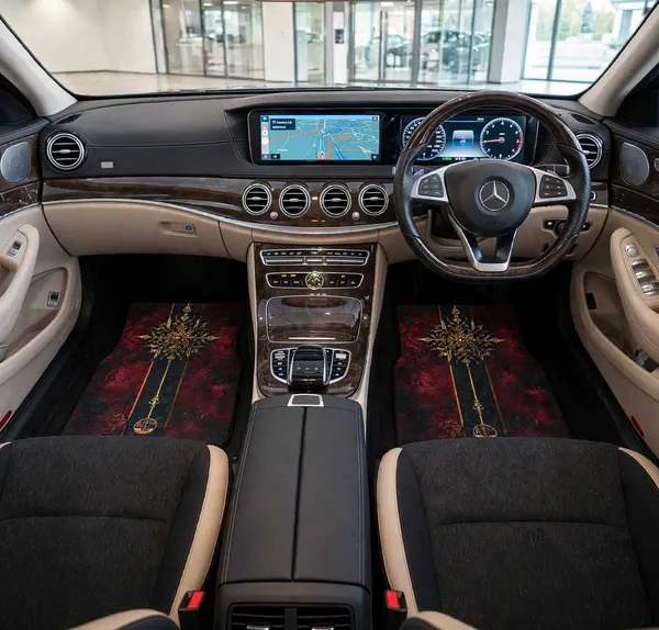Polyester_Anti-Slip_Rubber_Red_Black_Printed_Car_Floor_Mat_Pack_Of_2