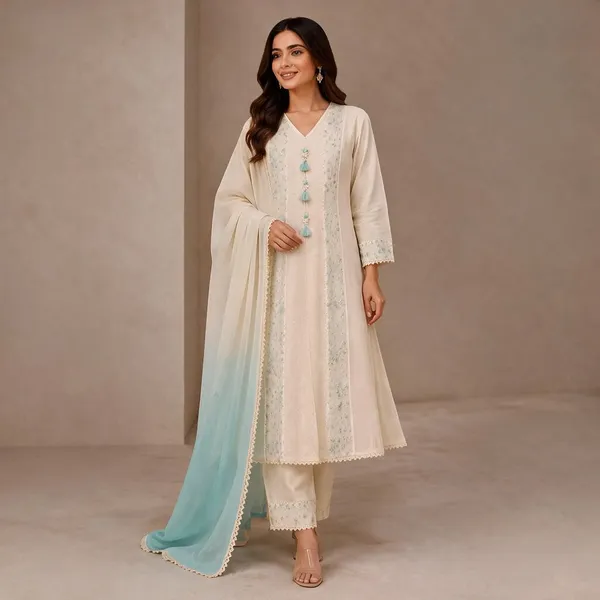 Cream_Mul_Cotton_Anarkali_Suit_Set_For_Women