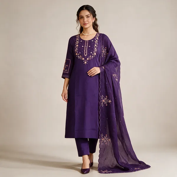 Purple_Cotton_Embroidered_Three-Piece_Kurta_Set_For_Women
