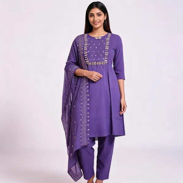 Purple_Cotton_Embroidered_Three-Piece_Kurta_Set_For_Women