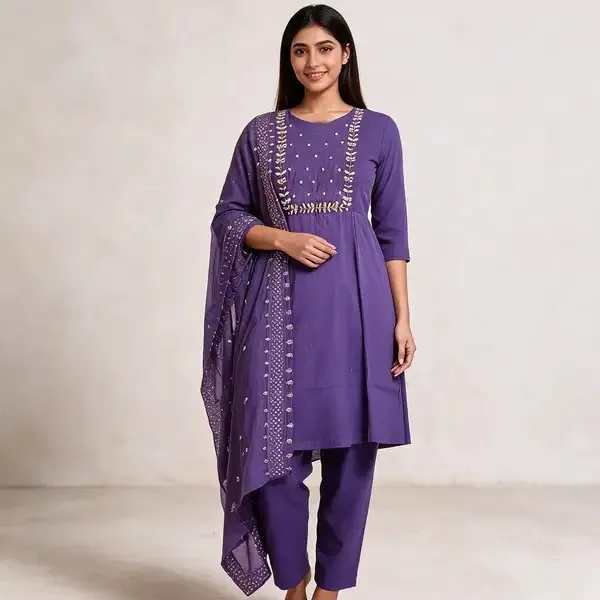 Purple_Cotton_Embroidered_Three-Piece_Kurta_Set_For_Women