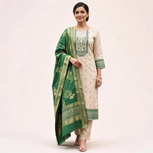 Cream_Chanderi_Straight_Embroidered_Kurta_Set_For_Women